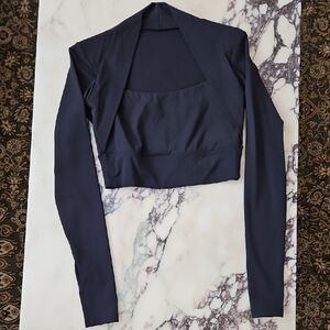 HALARA Black Long Sleeve Crop Top